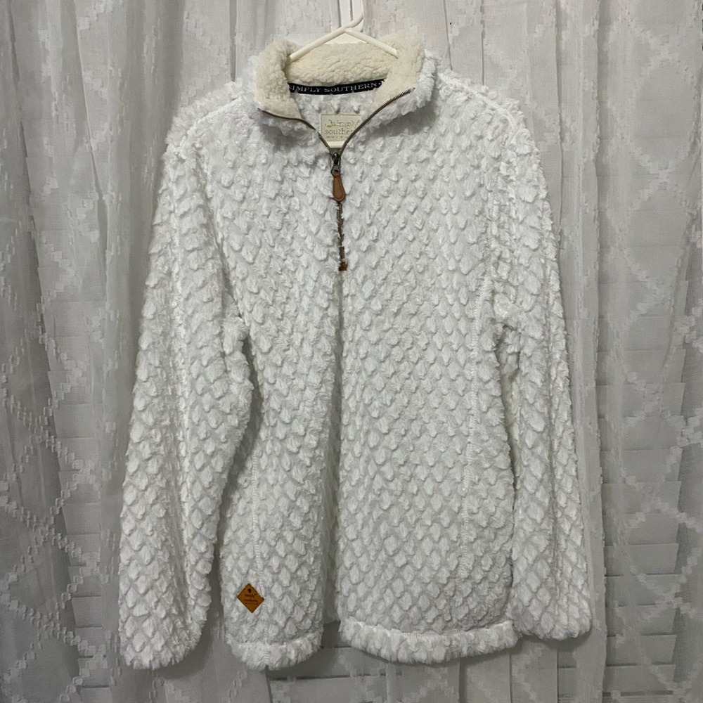 Simply Southern White Fluffy Sherpa Jacket